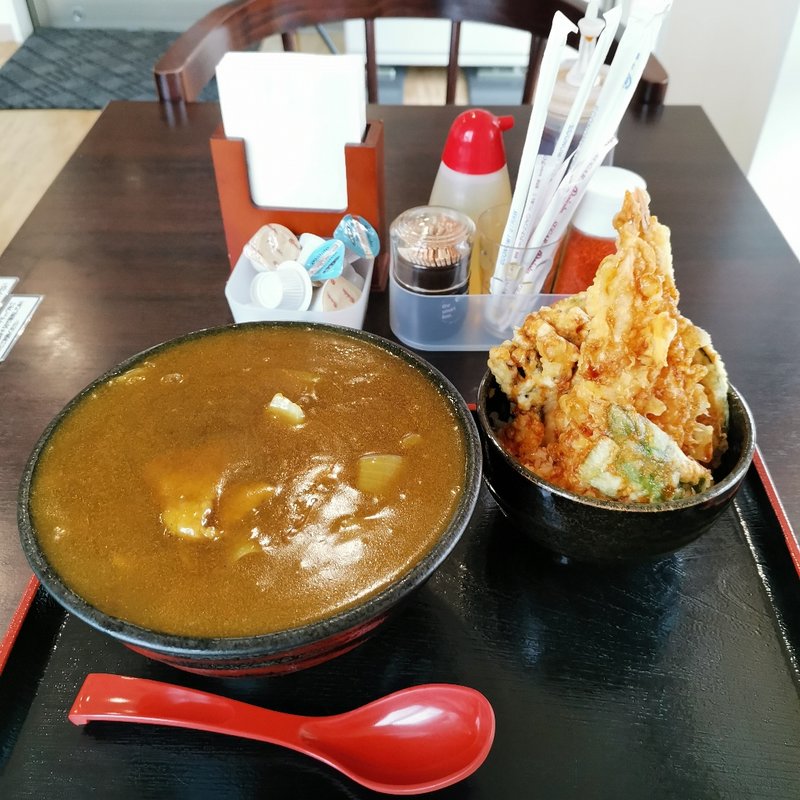 カレーそばとミニ天丼(苗穂通り しあわせ食堂 )
