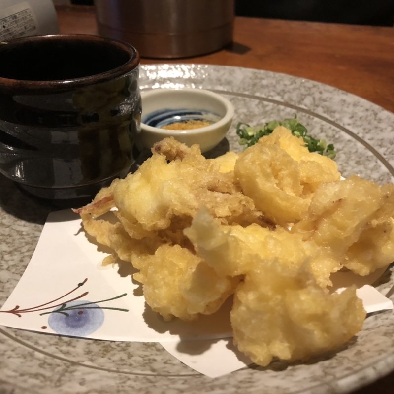イカの天ぷら（活き造り）(個室 水炊き善哉（ぜんざい）)
