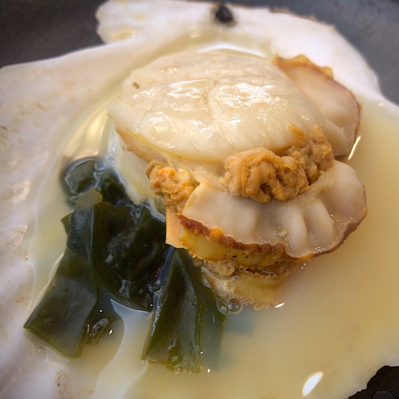 帆立の貝蒸し(大船渡温泉 )