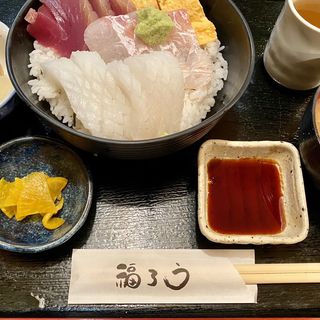本日のお刺身の三色丼定食(福ろう)