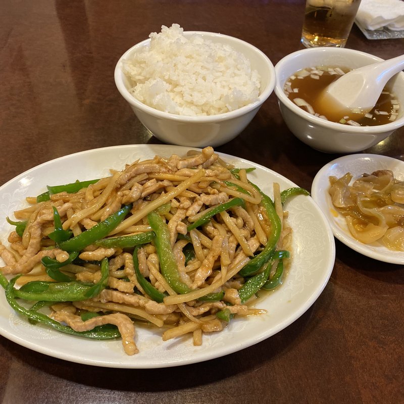 青椒肉絲定食(中國飯店)