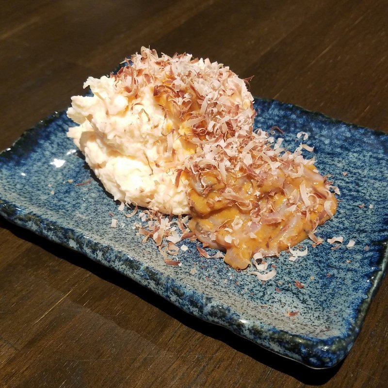 塩辛ポテトサラダ半分(肉蕎麦トムラウシ)