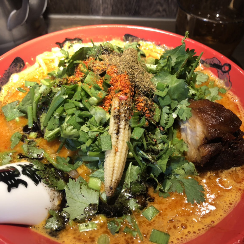 パクチーカラシビ味噌ラーメン(カラシビ味噌らー麺 鬼金棒 （キカンボウ）)