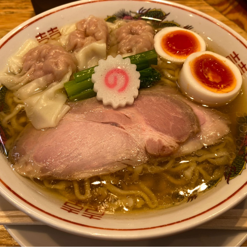 肉ワンタン麺　白だし　味玉(キング製麺)