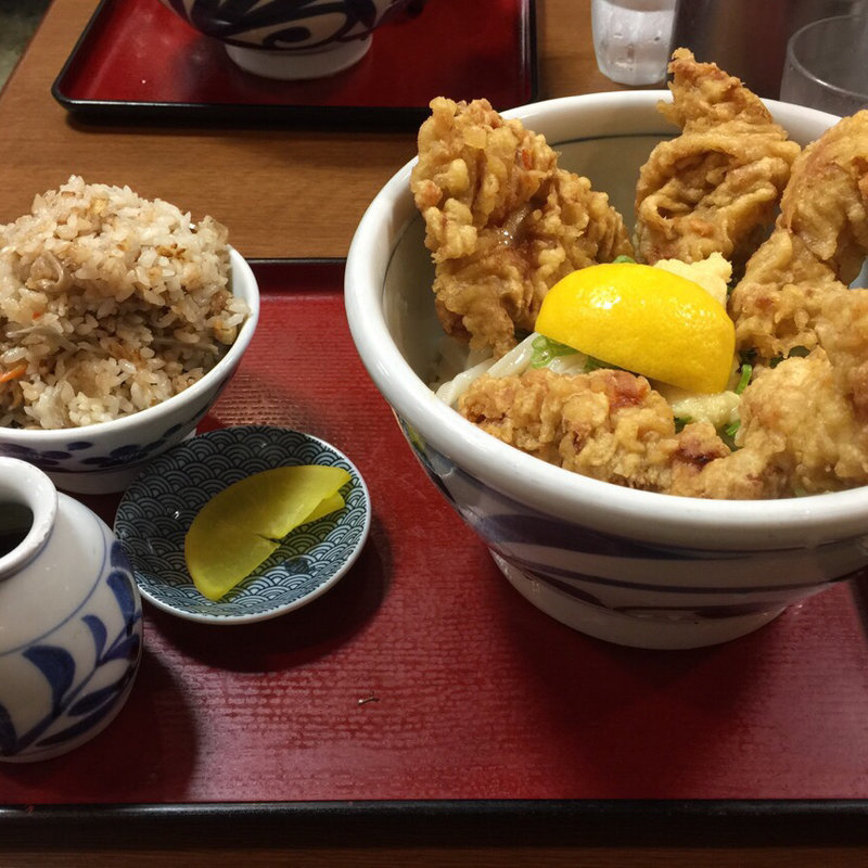 とり天うどん(讃松庵)