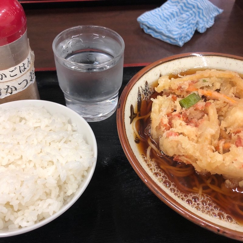 かきあげそば 半ライス(そばよし 京橋店)