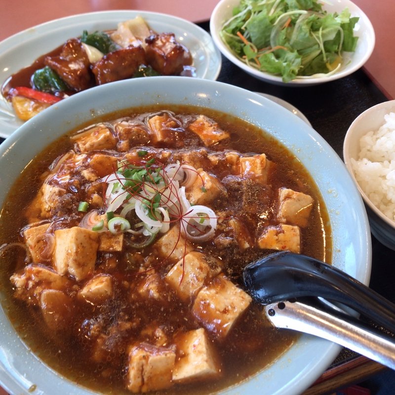 麻婆麺＋酢豚セット(一本やり)