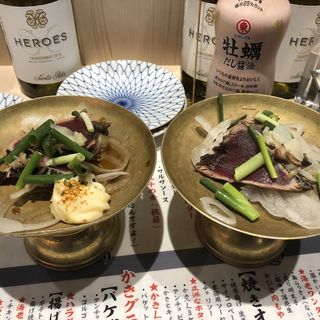 かつおの塩たたきとマヨネーズ＆ポン酢&七味(かきカツオ LINKS UMEDA店)