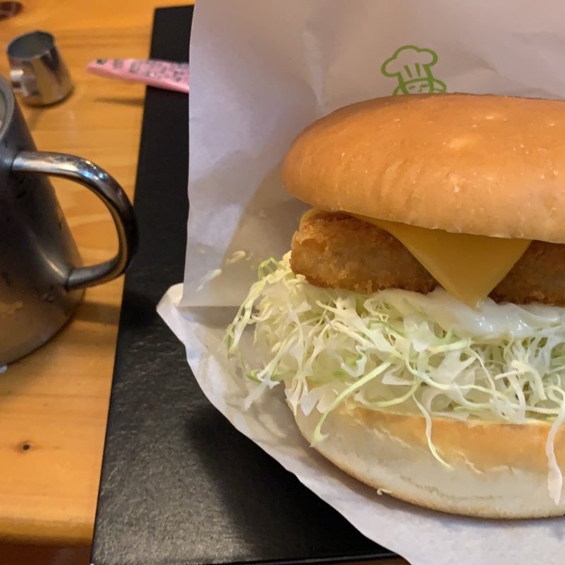 フィッシュフライバーガー アイスコーヒー(コメダ珈琲店 安城今村店)