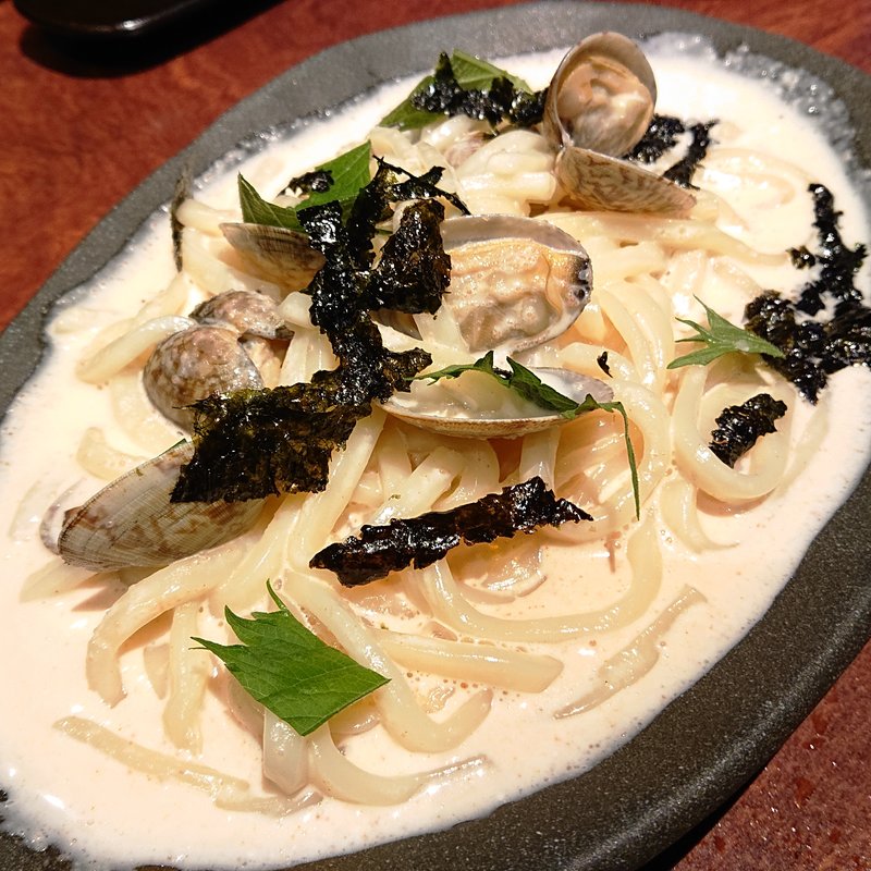 ボンゴレ明太うどん(甘太郎 川崎駅前リバーク店 （あまたろう）)