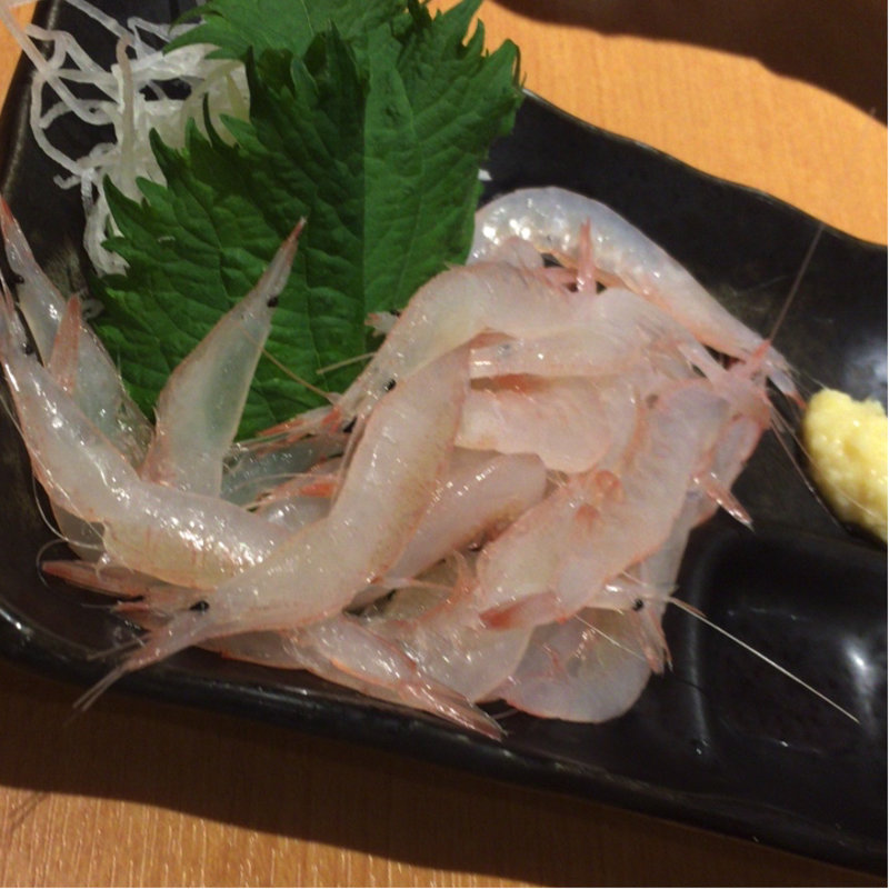 白海老の姿造り(ふれあい酒場ほていちゃん 上野2号店)