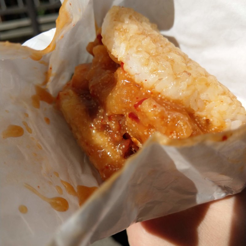 モスライスバーガーよくばり天めんたい味(モスバーガー両国店)