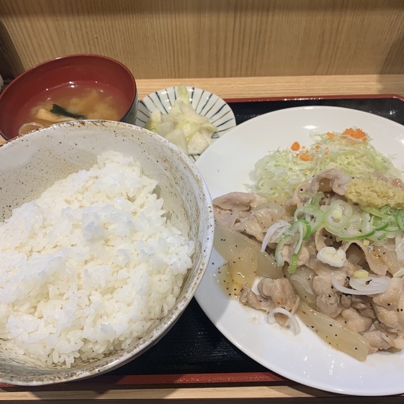 生姜焼き定食 塩ダレ 特大(笑姜や)