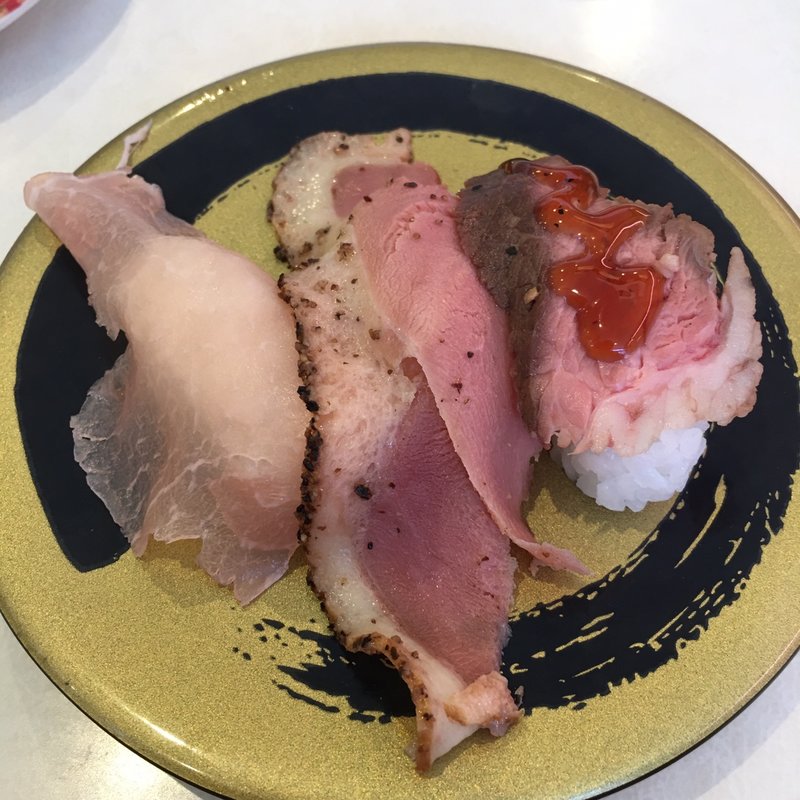 肉三種盛り ローストビーフ･合鴨･生ハム(はま寿司 小牧下末店 )