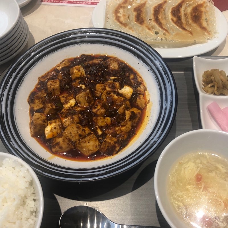 陳マーボー豆腐定食+京橋焼き餃子(京橋餃子バル福)