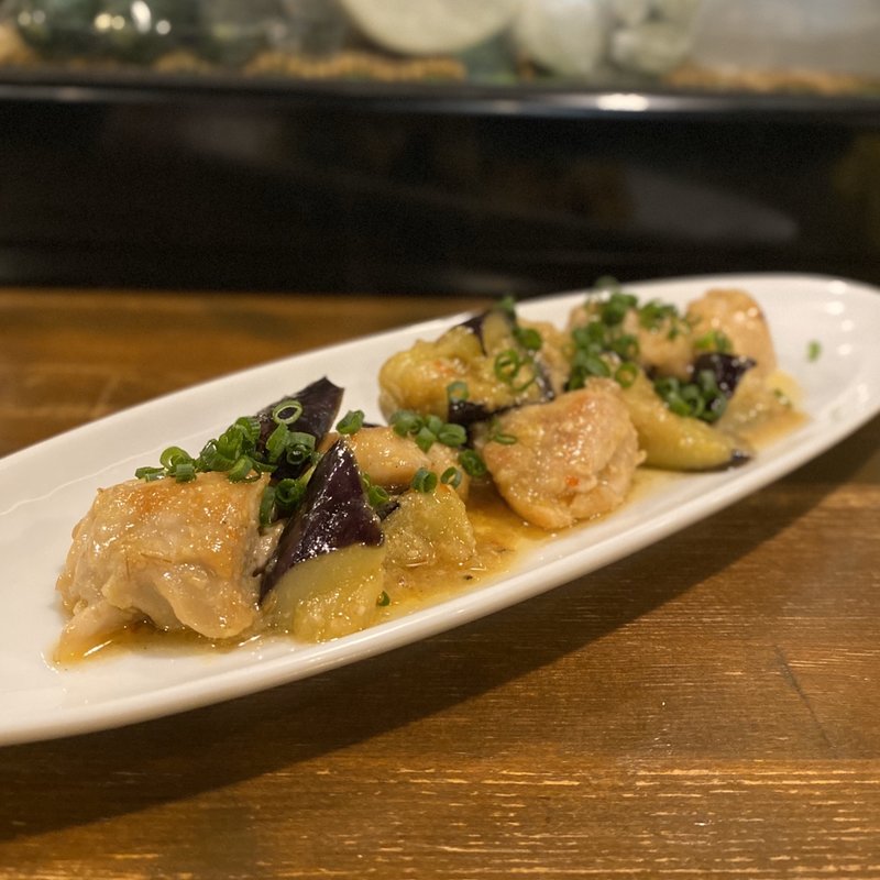 もも肉茄子みそ炒め(鳥MARO)