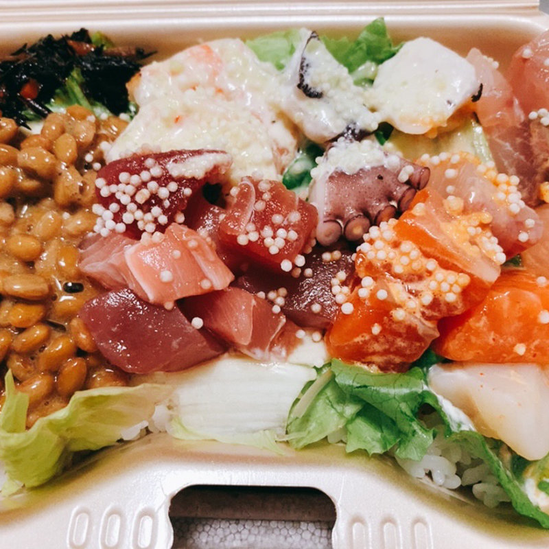 ポキ丼大盛(納豆トッピング)(プレミアム日本酒バーと創作寿司 HAMAMORI（はまもり）)