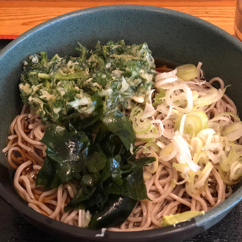 春菊蕎麦ぶっかけ(蕎麦たつ )