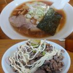 ワンタン麺+豚丼(寺カフェ 中華そば水加美 （ミズカミ）)