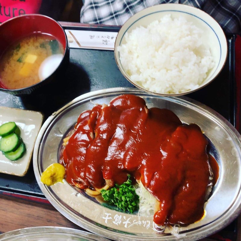 ポークチャップ定食(味のとんかつ 大富士)