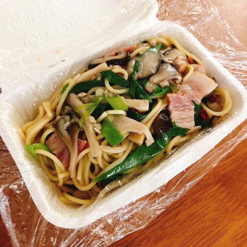 九条ネギときのこのペペロンチーノ(三陸ワイン食堂 LE ALE)