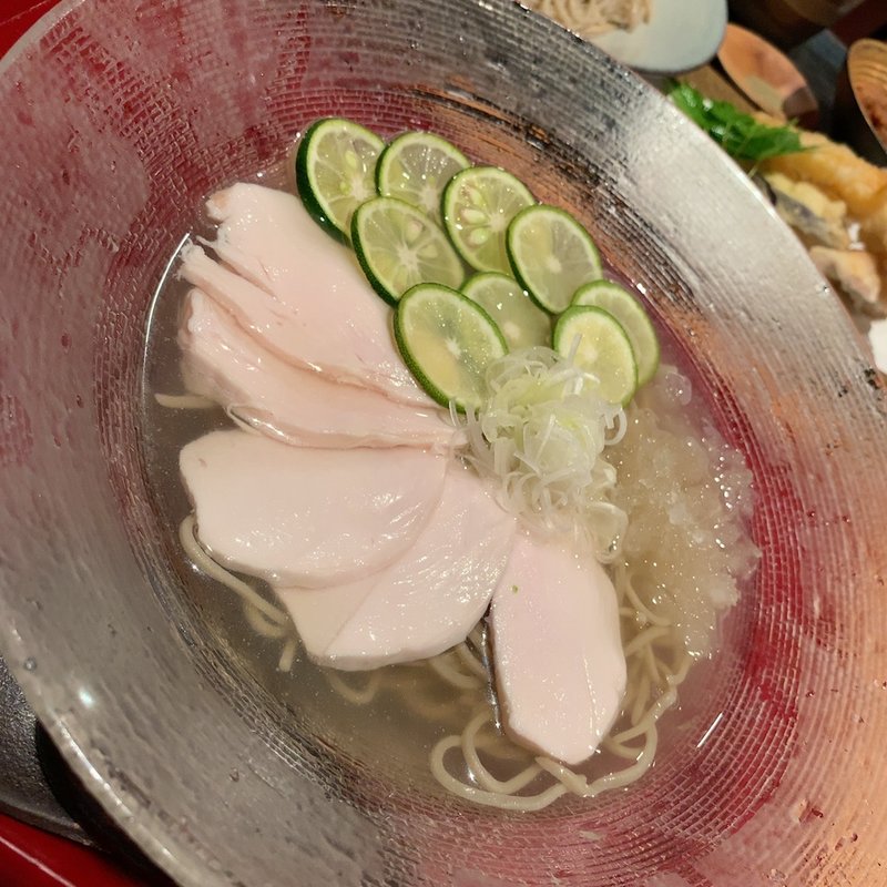 醸し鷄とすだちの冷たい塩蕎麦(鼓道 豊中店)