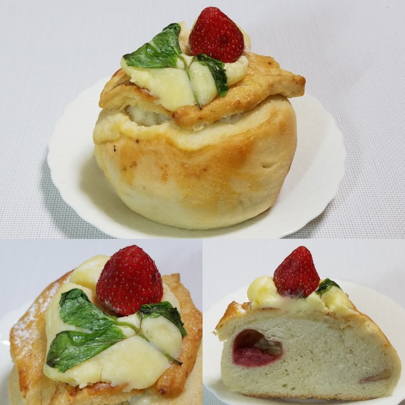 イチゴホワイトチョコパイベーグル(ブランジェリーケン)