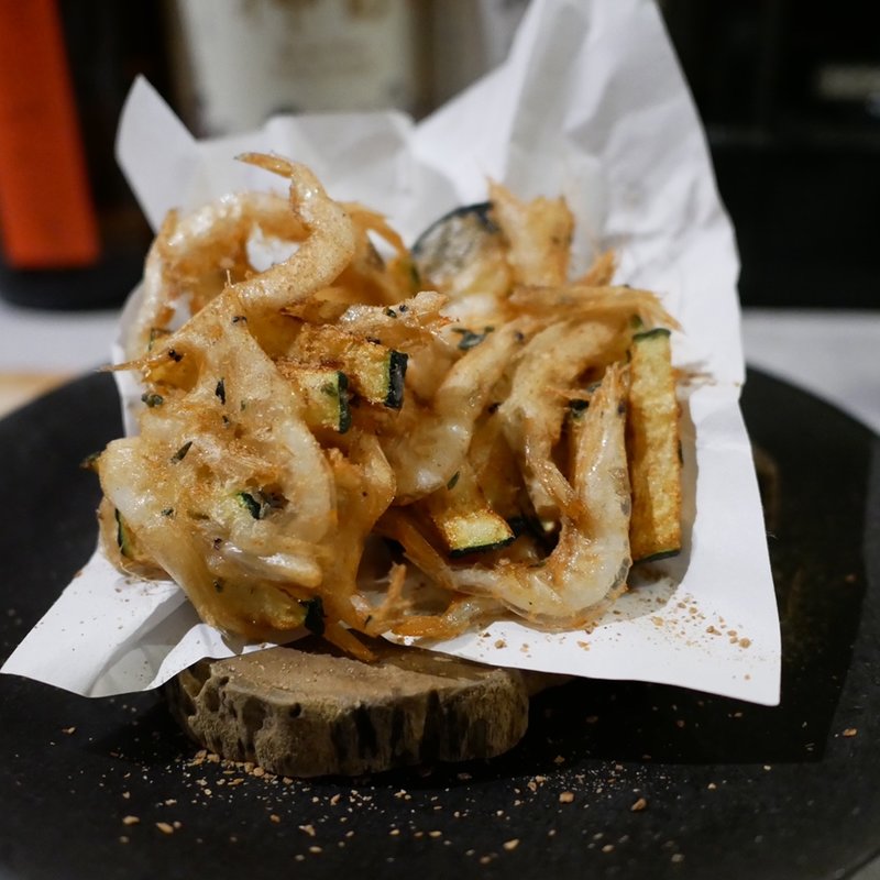 富山産　白海老・ズッキーニ・ガリ・タイムのかき揚げ(JOE’SMAN2号 （ジョーズマンニゴウ）)