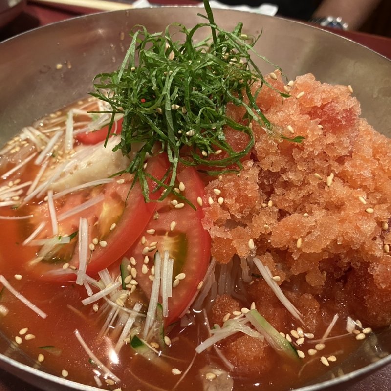 トマト冷麺定食(焼肉処 三幸園 （ヤキニクドコロサンコウエン）)