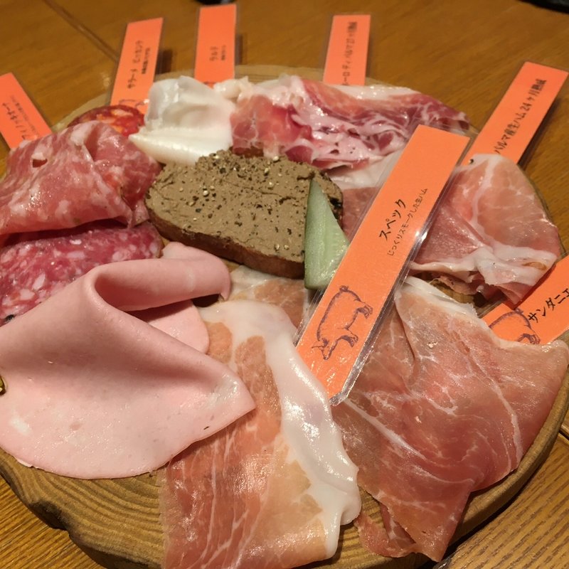 生ハム9種(ラ・プロシュッテリア)