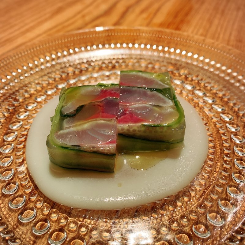 〆鯵のテリーヌ風(松濤 爛缶 (らんぷ・ランプ) 渋谷区)