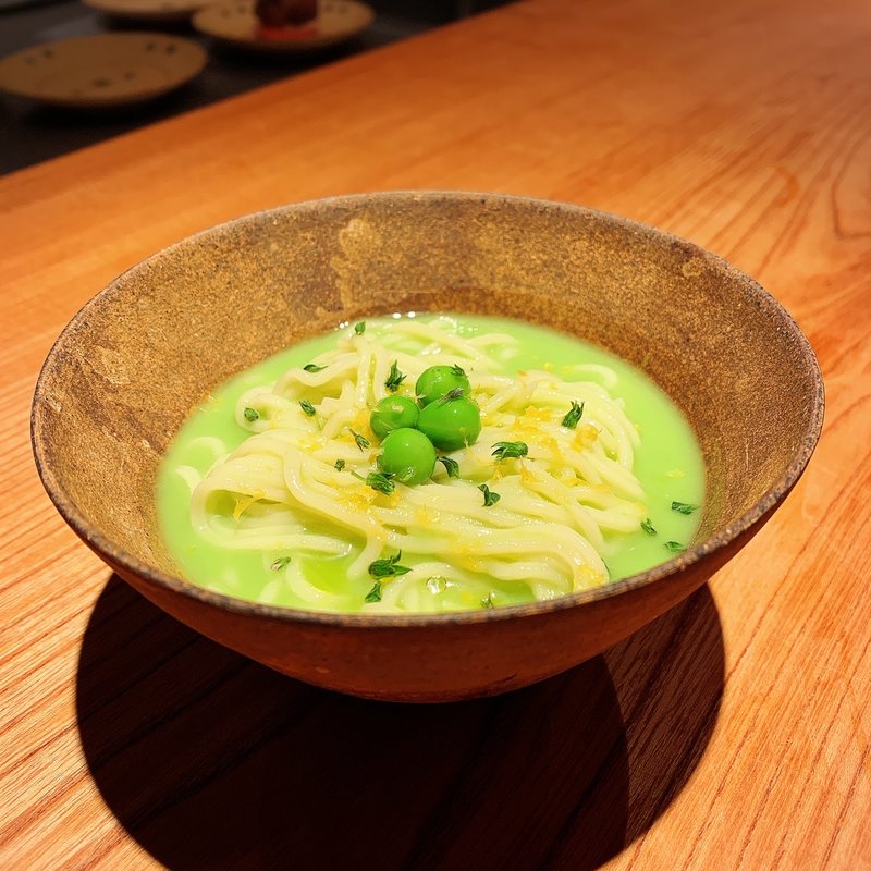 翡翠豆の和え麺(松濤 爛缶 (らんぷ・ランプ) 渋谷区)