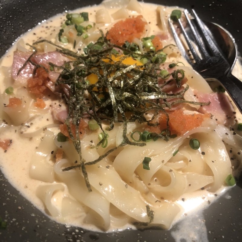 明太子カルボナーラきしめん(だるま )