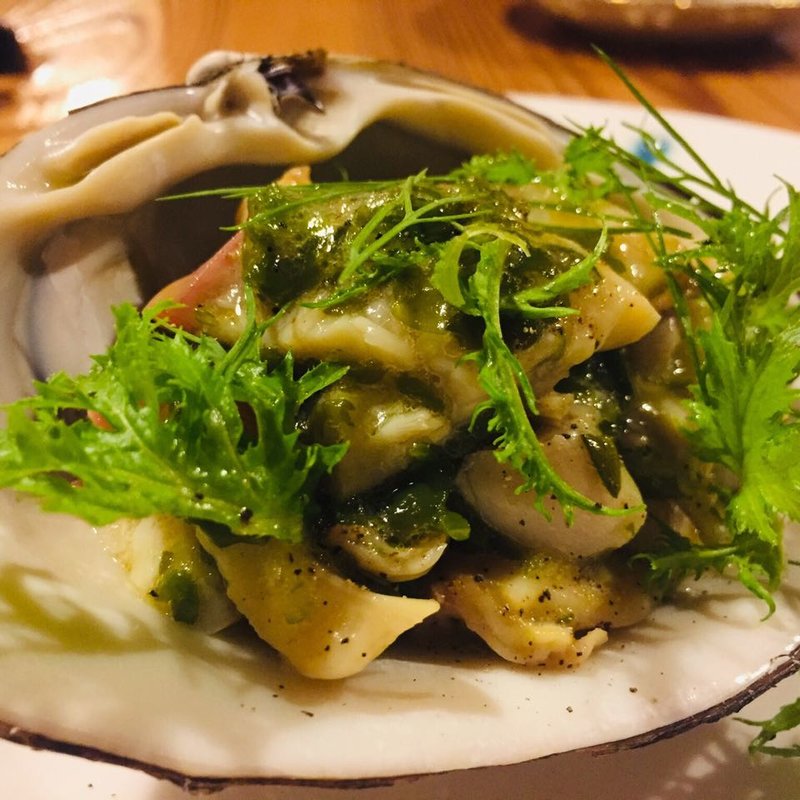 北寄貝のジェノベーゼ仕立て(ラ・ショミエル )