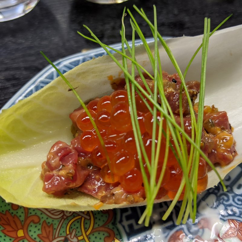 尾崎牛とウニでタルタル(肉林)