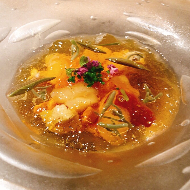 海の幸のコンソメゼリー寄せ(銀座大石)