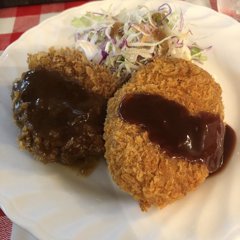 メンチカツと牛肉コロッケ(ビストロ・ド・ラパン)