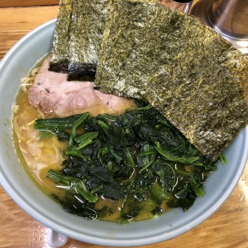 らーめん 中盛 ほうれん草増し 海苔増し(秀吉家 )