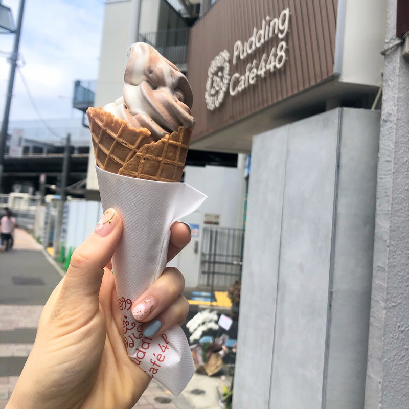 ミルク×チョコレートミックスソフトクリーム(プリンカフェ 448 Pudding Cafe 448)