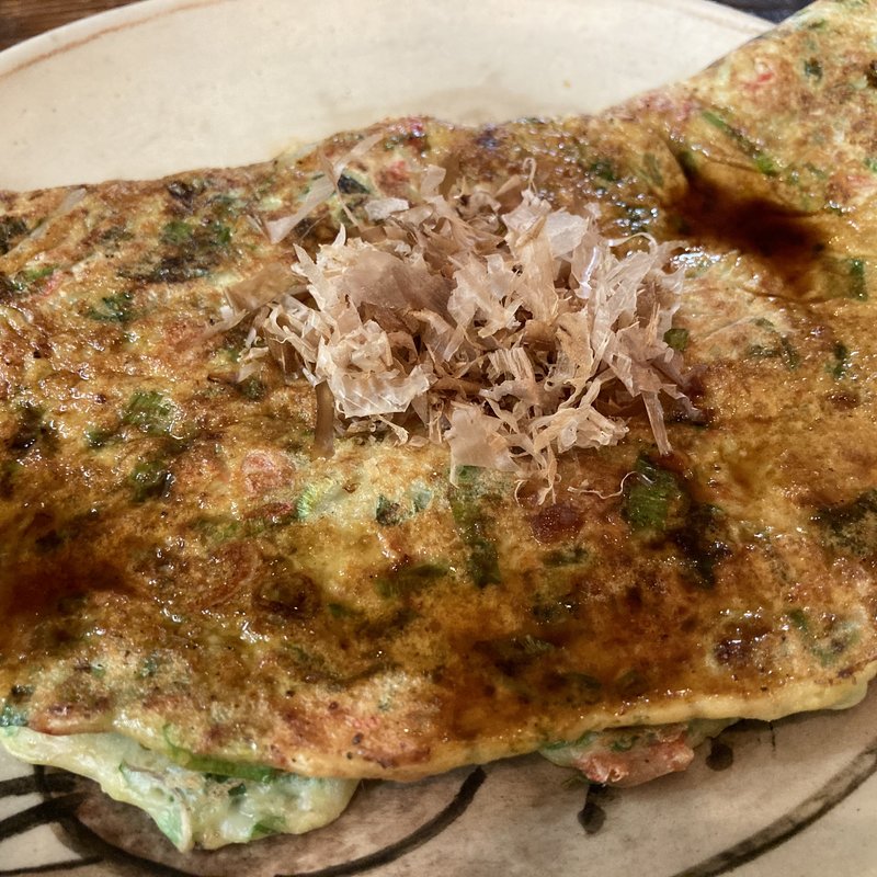 ねぎ焼き（干しえび入）(鉄板焼まねき)