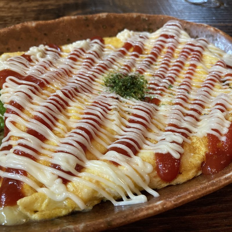 チーズオムレツ(鉄板焼まねき)