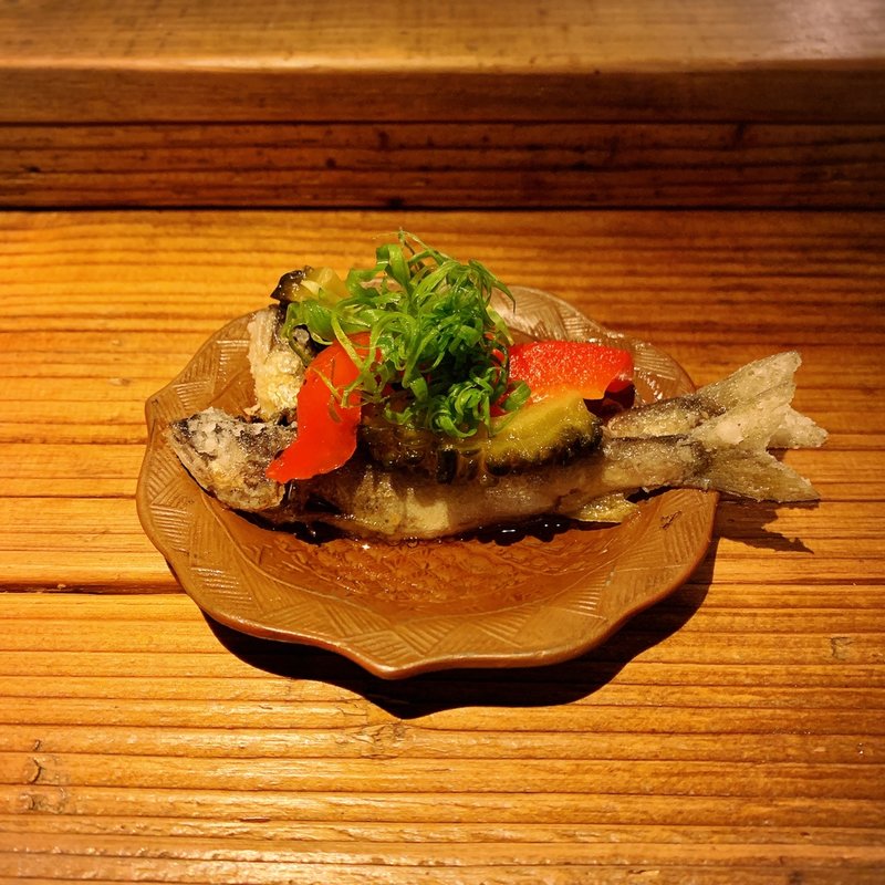 稚鮎とゴーヤの南蛮漬け(酒井商会)