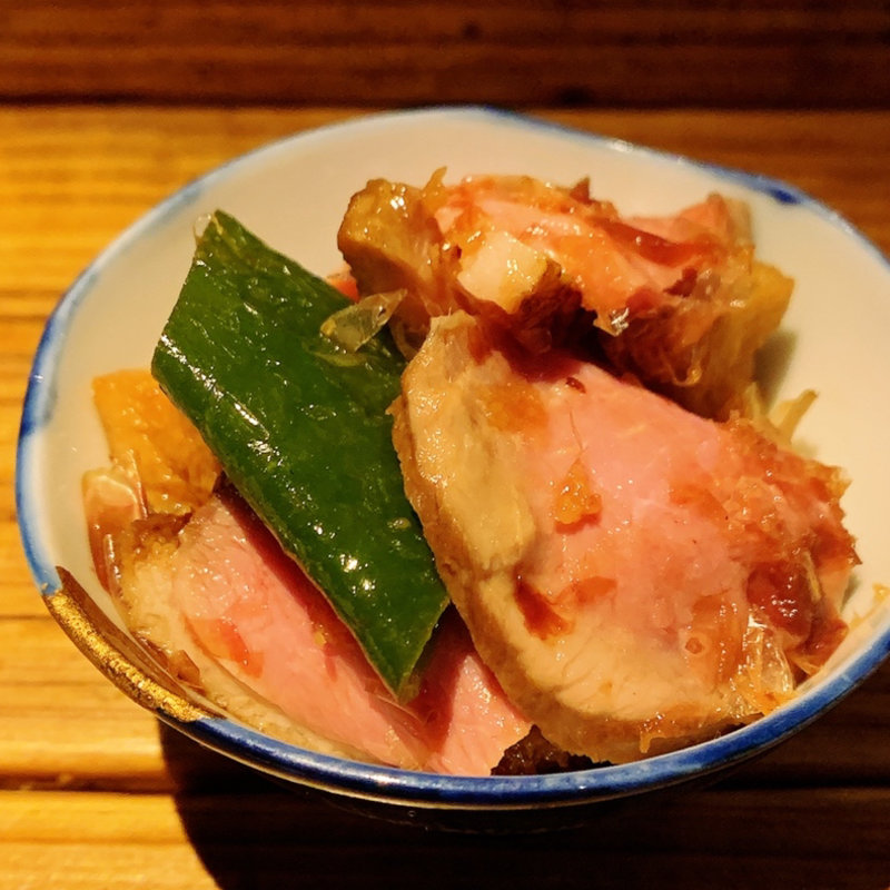 万願寺唐辛子と鴨ロース土佐和え(酒井商会)