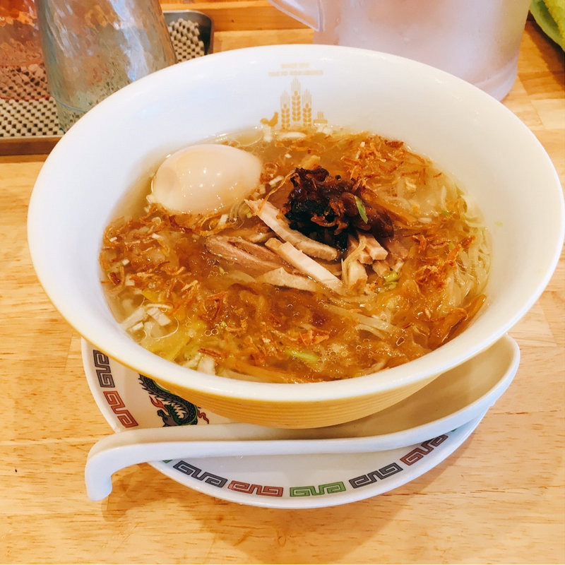 飴色玉ねぎの冷やし鷄そば（限定）、味玉（トッピング）(肉中華そばムタヒロ)