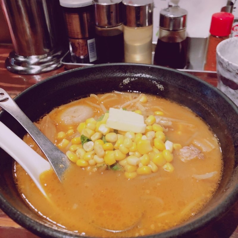 海老味噌ラーメンバターコーン(らーめん一会)