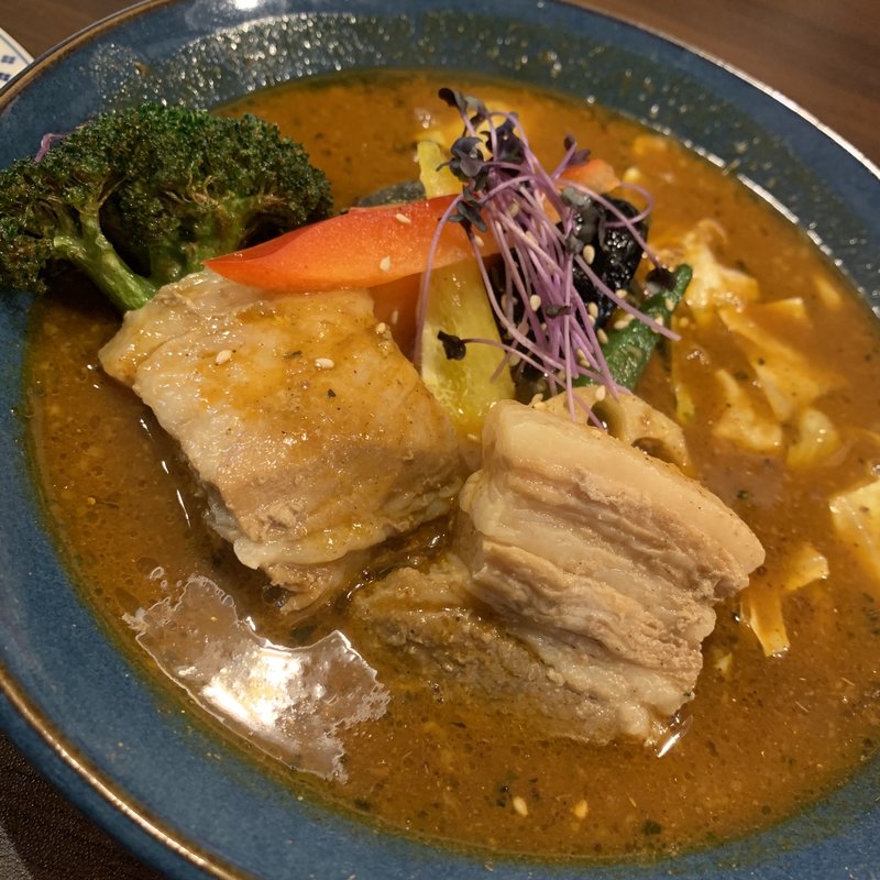 豚角煮ベジカレー(オリジナル・大辛)(札幌スープカレー JACK 新町店)
