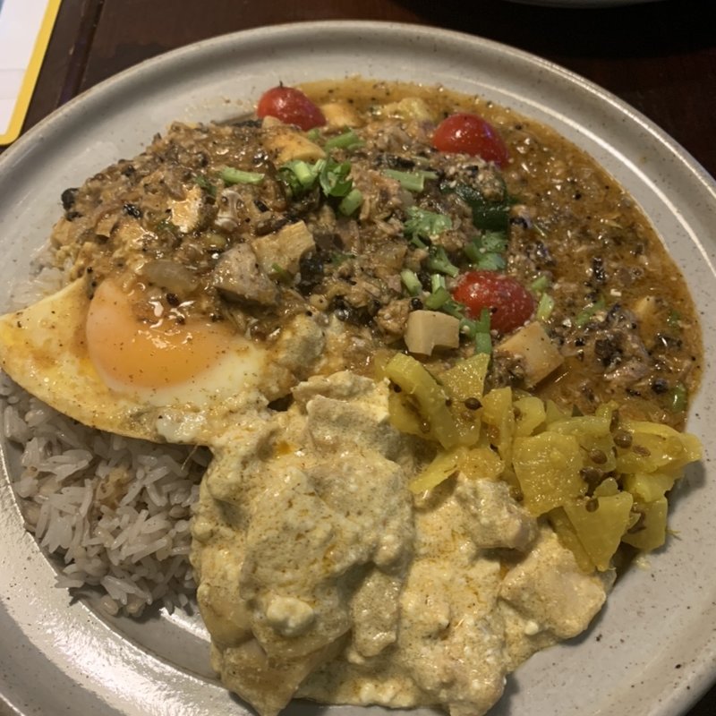 ニワトリとカッテージチーズのカレー&サバカレー(イドコロネ)