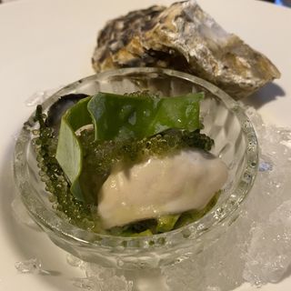 旬の夏豆と牡蠣のマリナート(レストラン・ピウ)
