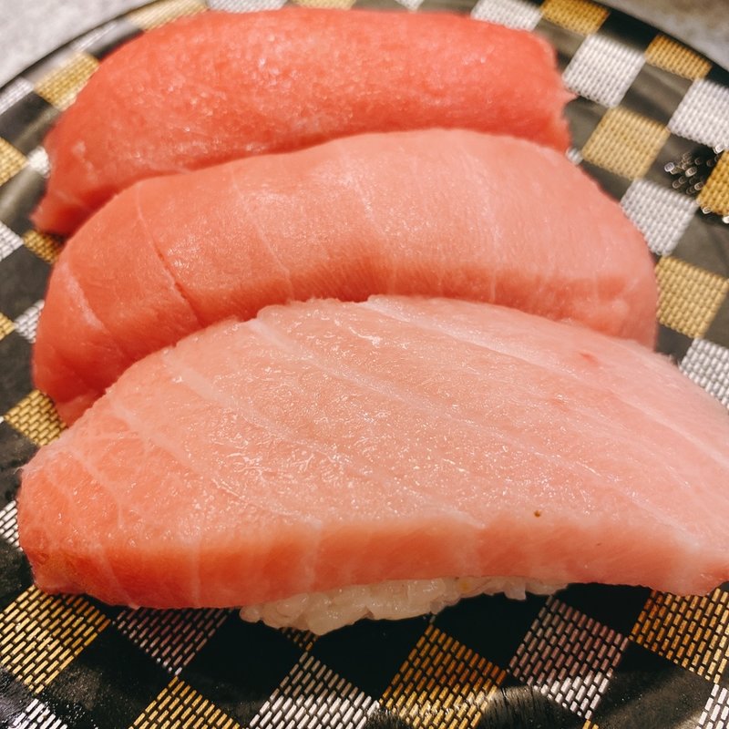 本鮪三貫盛り(回転寿司みさき 武蔵小金井店)