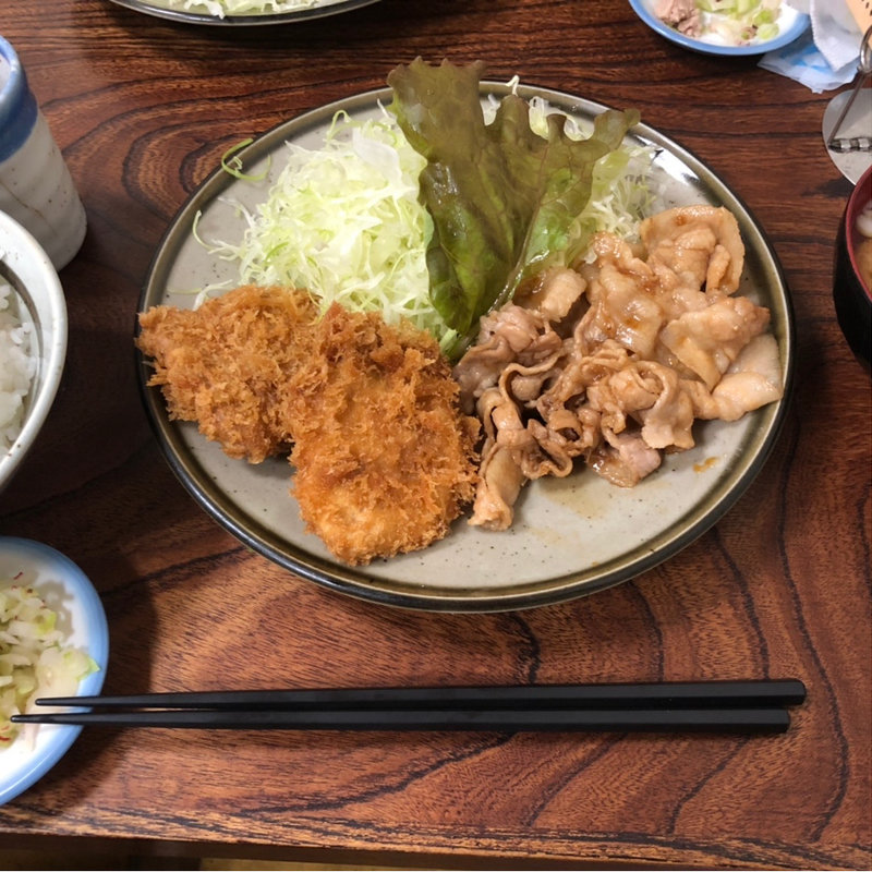 しょうが焼き・一口かつ定食(とんかつ 藤芳(ふじよし))